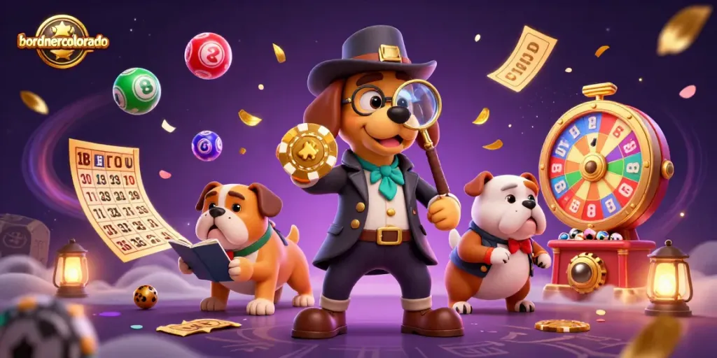 Bordnercolorado's detective duo uncovers golden poker chips amidst a vibrant bingo scene.