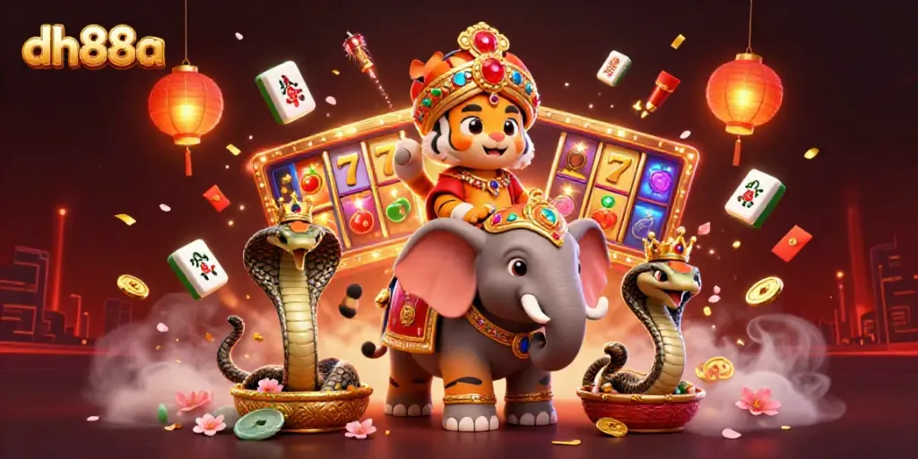 Engage in thrilling slot play with dh88a, featuring vibrant casino elements and a magical atmosphere.
